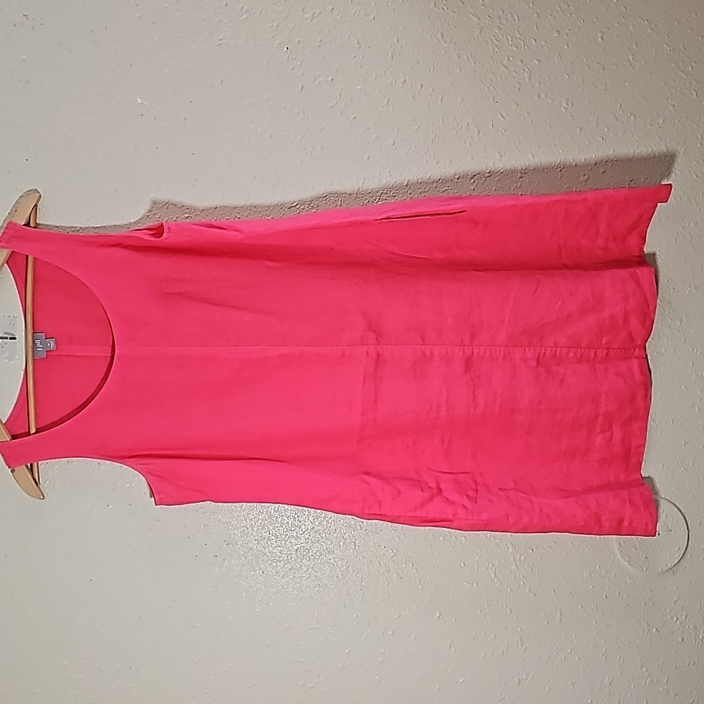 J Jill Midi Short Sleeve Linen Dress